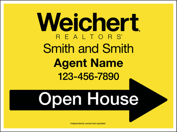 Agent Open House Sign Panel, 4mm Corrugated, 18"H X 24"W