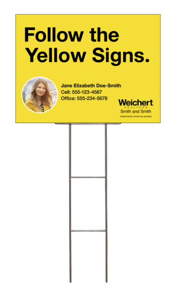 Wire H-Stake And Agent Photo Sign Panel Unit, 18"H X 24"W, 4mm Corrugated
