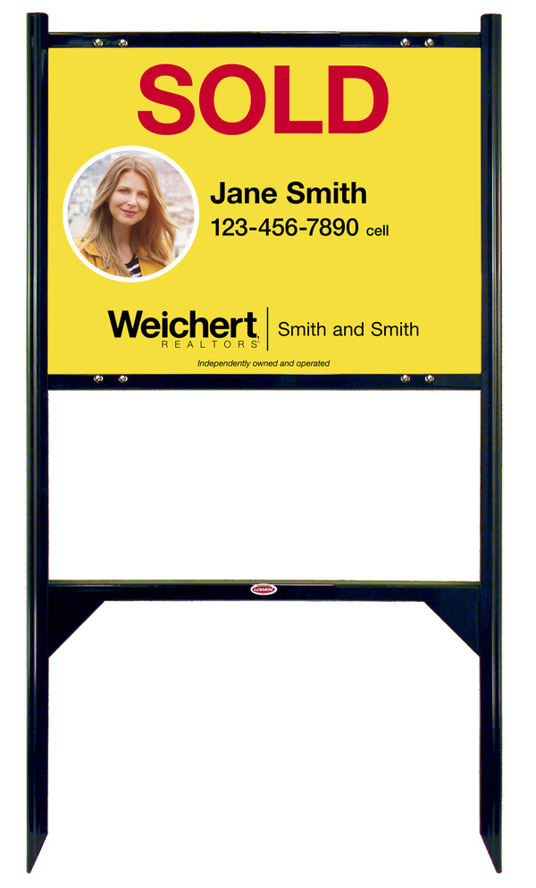 Angle Iron Frame And Agent Photo Sign Panel Unit, 18"H X 24"W, Steel