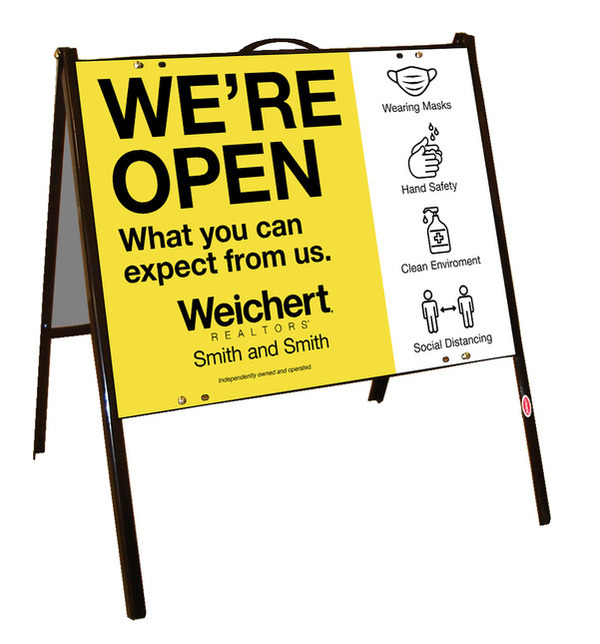 Angle Iron A-Frame And We're Open Sign Panel Unit, 18"H X 24"W, .050 Poly