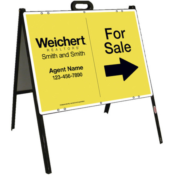 Agent For Sale A-Frame And Sign Panel Unit, 18"H X 24"W Steel