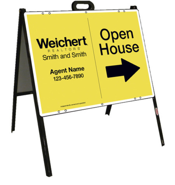 Agent Open House A-Frame And Sign Panel Unit, 18"H X 24"W Steel
