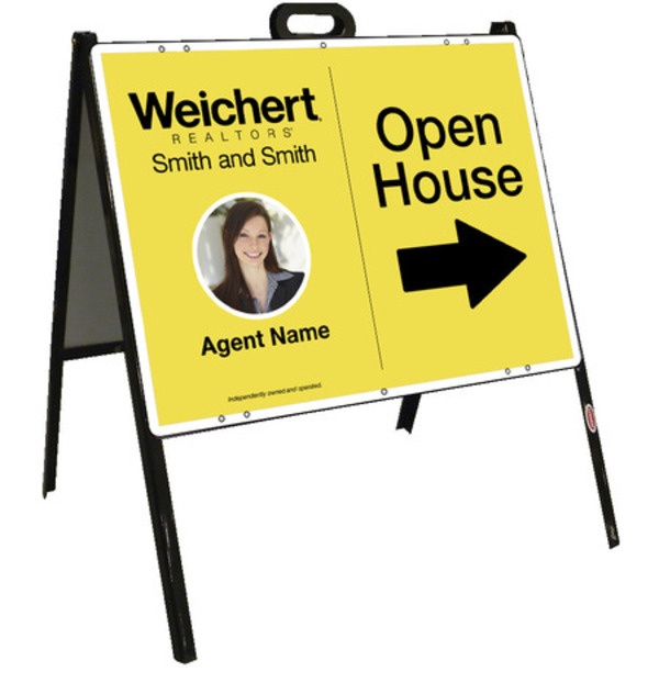 Photo Open House A-Frame And Sign Panel Unit, 18"H X 24"W Steel