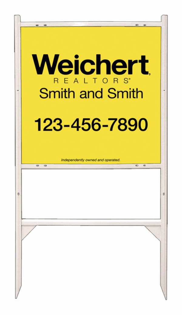 White Angle Iron Frame And Sign Panel Unit, 24"H X 24"W