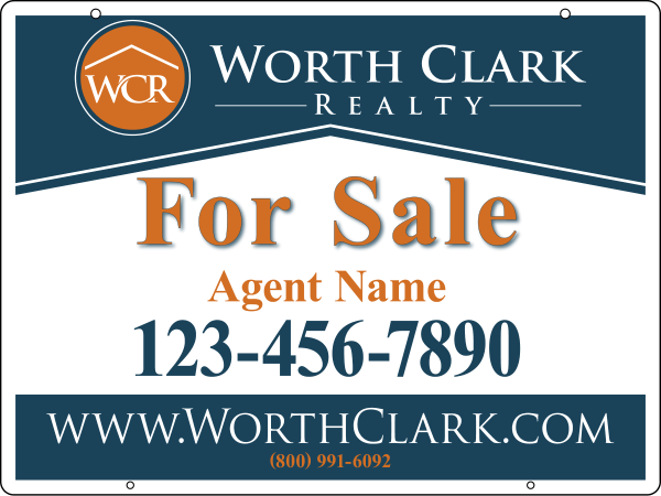 Reflective Hanging Agent Sign Panel, 18"H X 24"W, Steel