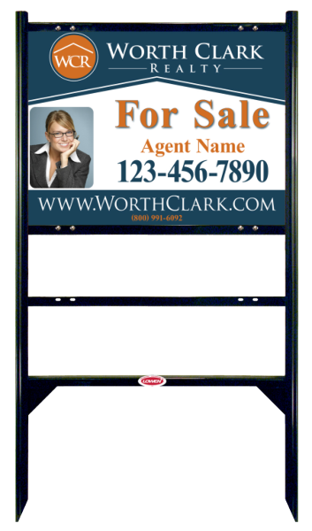 Angle Iron Frame W/ 1 Rider Insert And Reflective Photo Sign Panel Unit, 18"H X 24"W, Steel