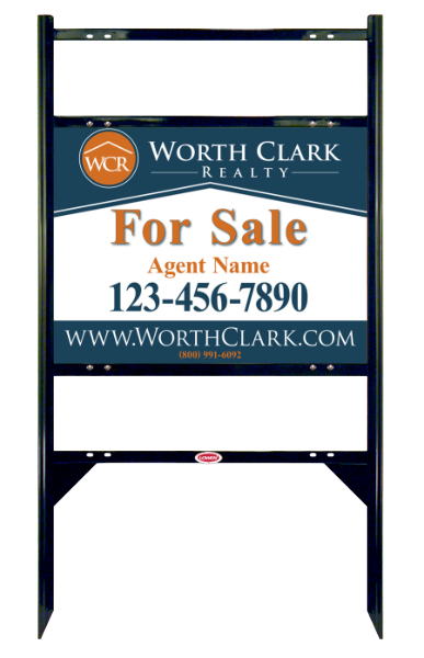 Angle Iron Frame W/ 2 Rider Inserts And Agent Sign Panel Unit, 18"H X 24"W, Steel