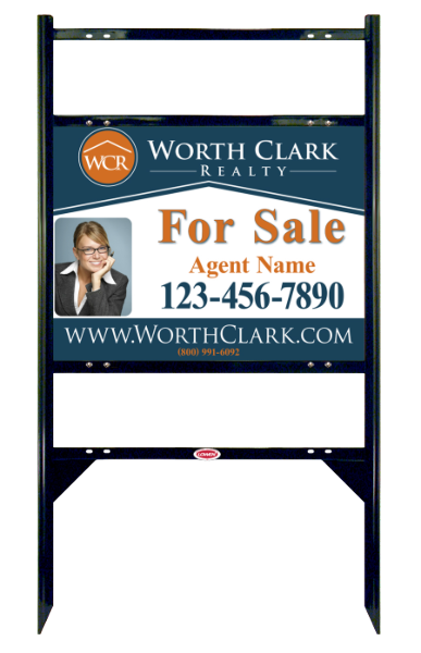 Angle Iron Frame W/ 2 Rider Inserts And Reflective Agent Sign Panel Unit, 18"H X 24"W, Steel