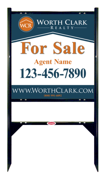 Angle Iron Frame W/ 1 Rider Inserts And Agent Sign Panel Unit, 24"H X 24"W, Steel