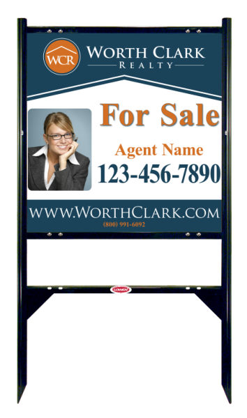 Angle Iron Frame W/ 1 Rider Inserts And Photo Sign Panel Unit, 24"H X 24"W, Steel