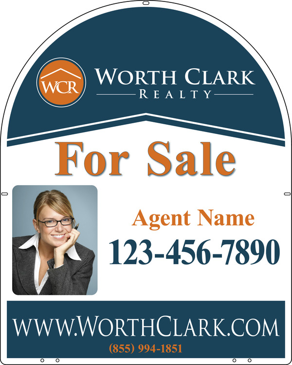 Arc Shape Photo Sign Panel, 30"H X 24"W, Steel