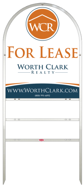 Arc Top Angle Iron Frame  W/ 2 Rider Inserts And Reflective Office Sign Panel Unit, 30"H X 24"W, Steel