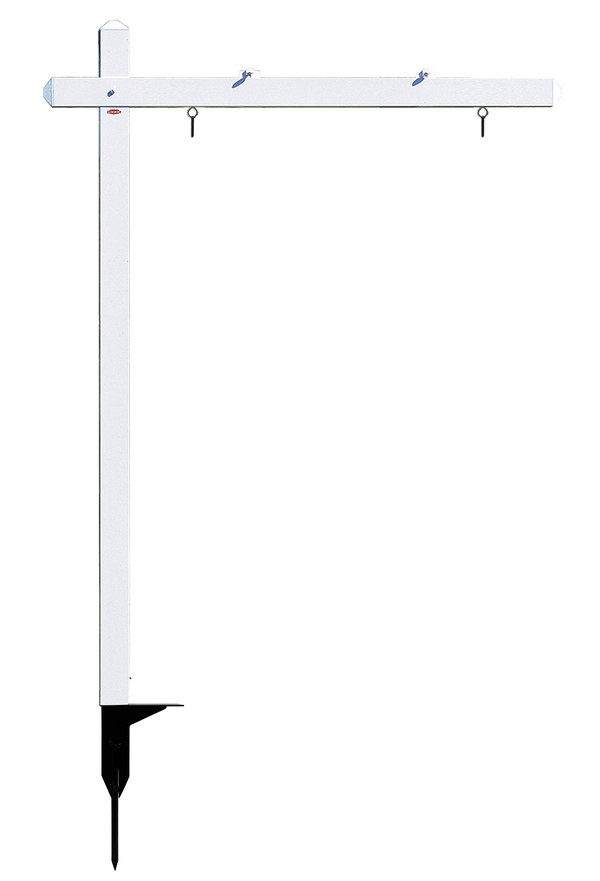 Independent Aluminum Sign Post w/ Snap Ground Anchor, 24"h x 36"w Panel - White
