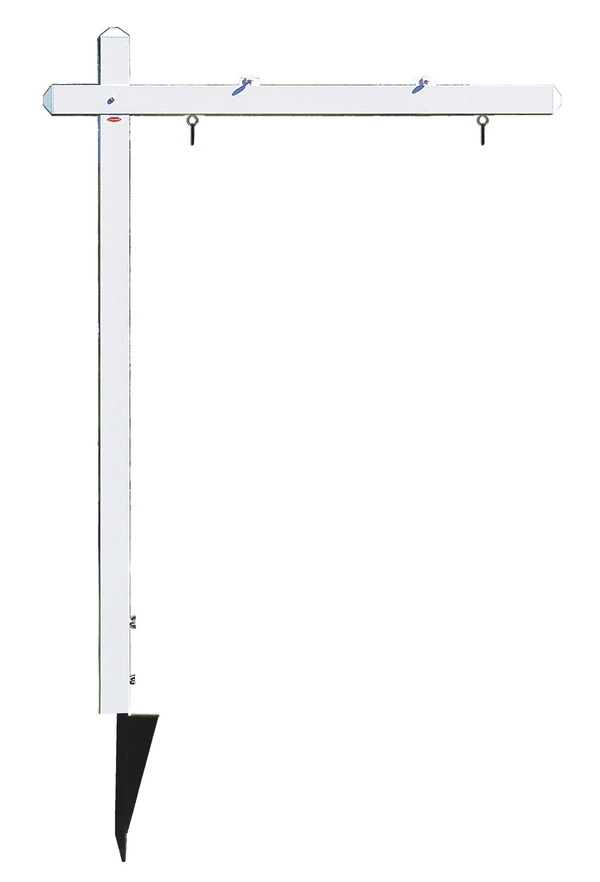 Compass Real Estate real estate aluminum sign post with ground anchor, 24"h x 36"w Panel - White