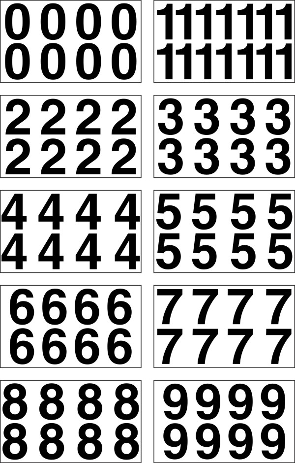 Vinyl Number Decal, 3 Black - 8 PER SHEET