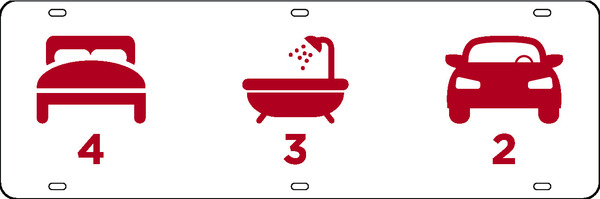 Bed, Bath and Garage Sign Rider, 6h x 18w