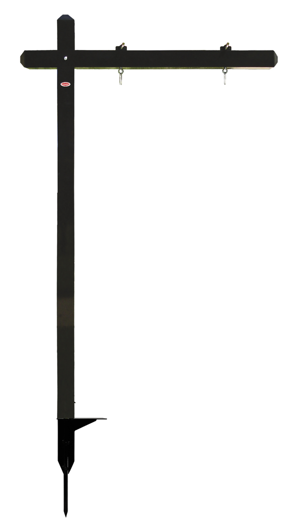 Aluminum Sign Post w Snap Ground Anchor, 19h X30w or 20h x 28w Panel - Black
