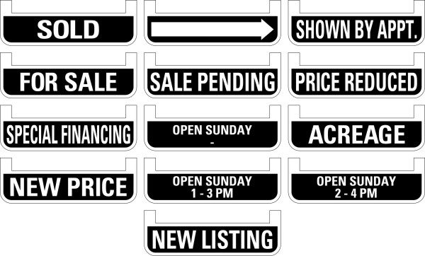 elegant homes message sign rider with tabs, .050 polyethylene 6h x 24w