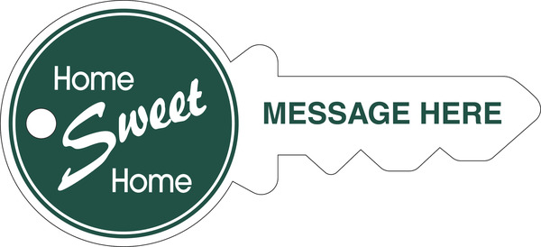 Key Shaped Sign Panel, 16h x 35w, 4mm Corrugated Plastic