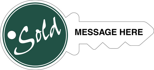 Key Shaped Sign Panel, 16h x 35w, 4mm Corrugated Plastic