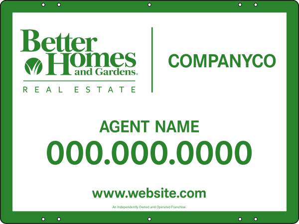 Agent Sign Panel, 24 GA. Steel, 18h x 24w