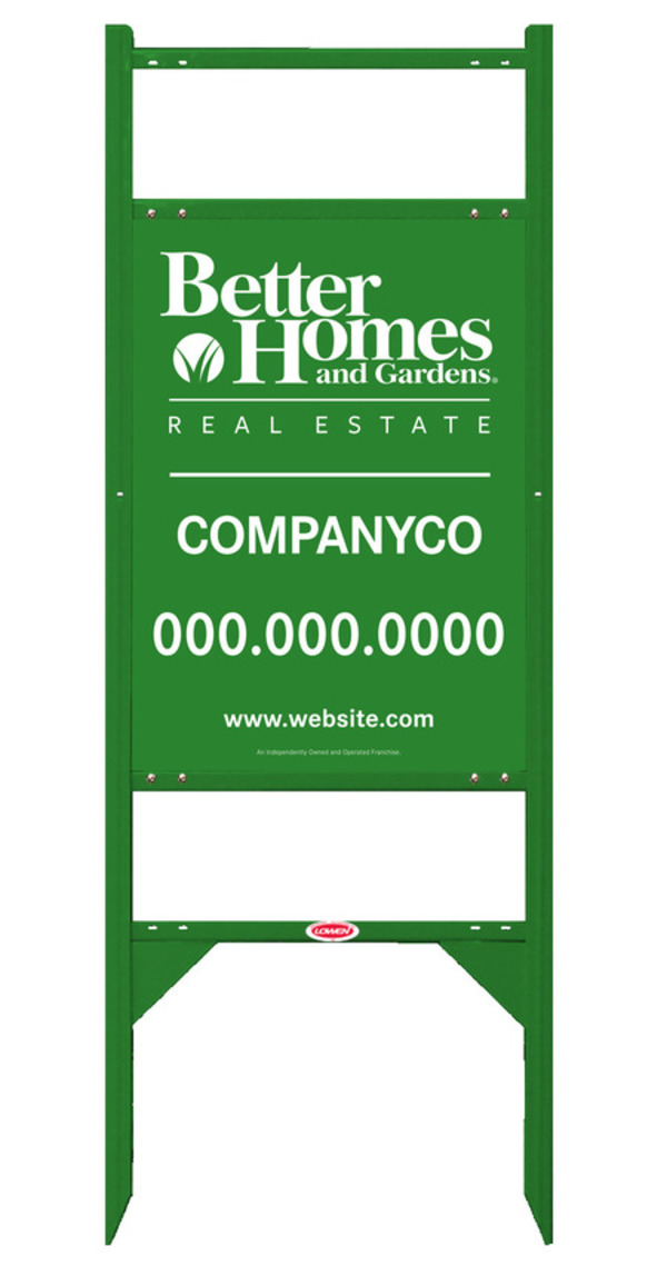 Angle Iron Frame with Two Rider Inserts and Sign Panel Unit, 24h x 18w, Green