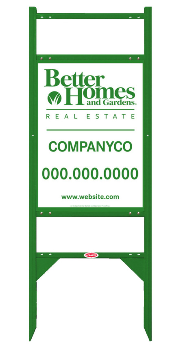 Angle Iron Frame with Two Rider Inserts and Sign Panel Unit, 24h x 18w, Green