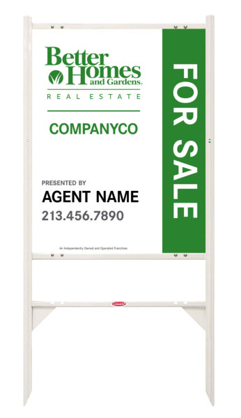 Angle Iron sign Frame and Agent Name w For Sale Sign Panel Unit, 30h x 24w, Steel