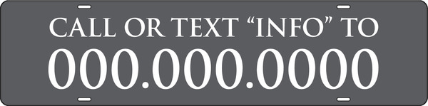 Call or Text Info Sign Riders, 6h x 24w, Steel
