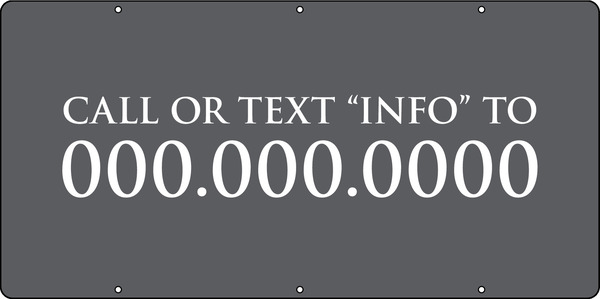Call or Text Info Sign Riders, 12h x 24w, Steel