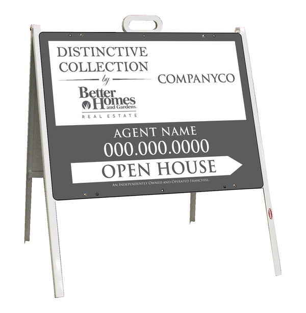 Open House Agent A-Frame and Sign Panel Unit, 18h x 24w Steel