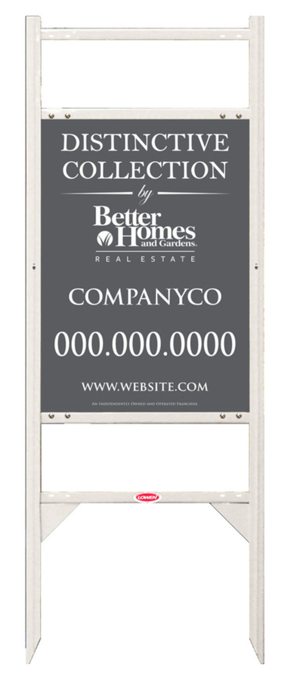 Distinctive Collection angle iron sign frame and panel unit with two rider inserts, 24 GA steel 24h x 18w