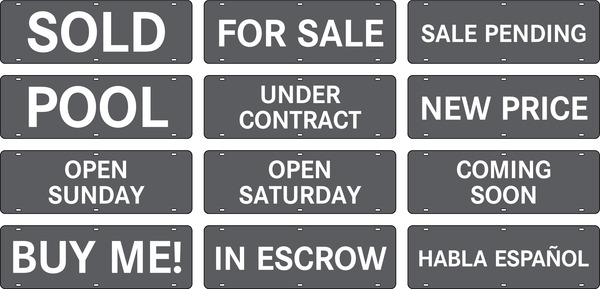 Urban Properties message sign rider, 24 GA steel 6h x 18w