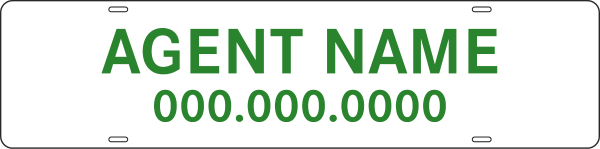 Agent Name Sign Rider, 6h x 24w, Steel