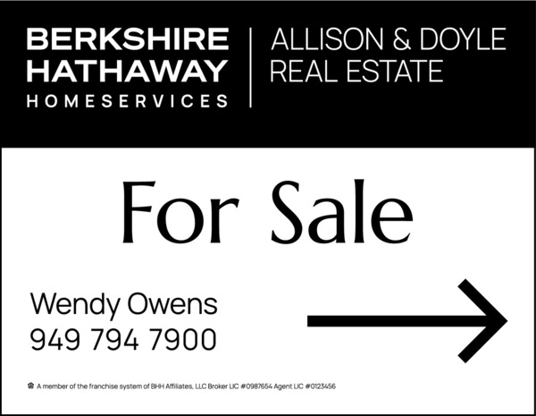 Agent For Sale Sign Panel, 14h x 18w, 4mm Corrugated Plastic