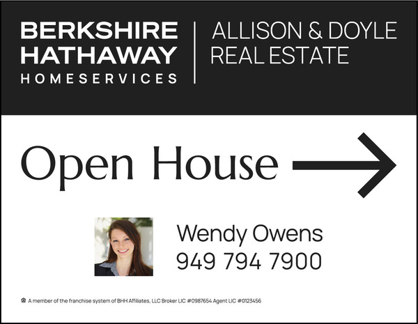 Agent Photo Open House Sign Panel, 14h x 18w, 4mm Corrugated Plastic