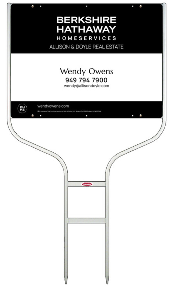 Round Rod Frame and Agent Sign Panel Unit, 18h x 24w, Steel