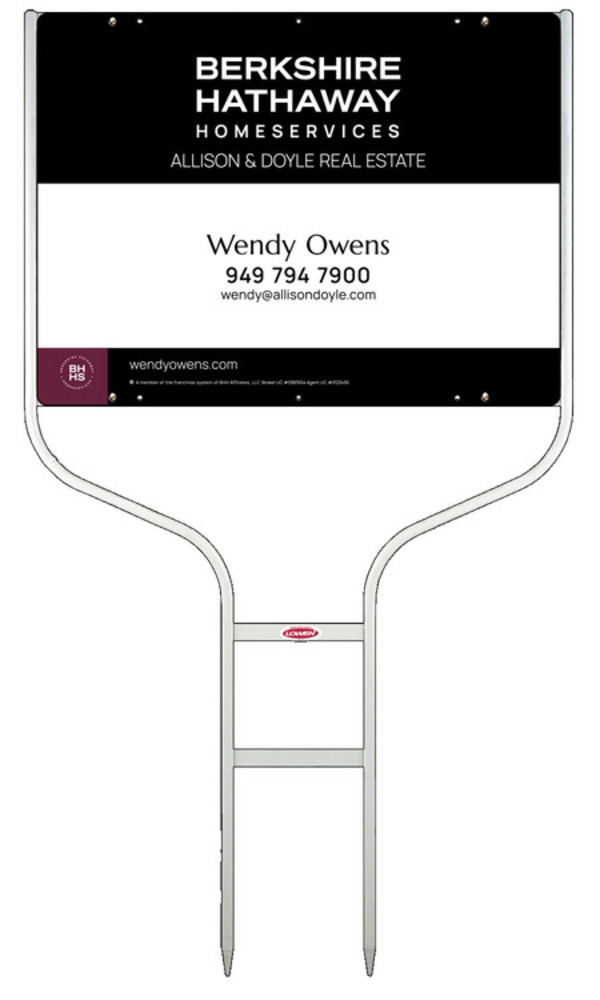 Round Rod Frame and Agent Sign Panel Unit, 18h x 24w, Steel