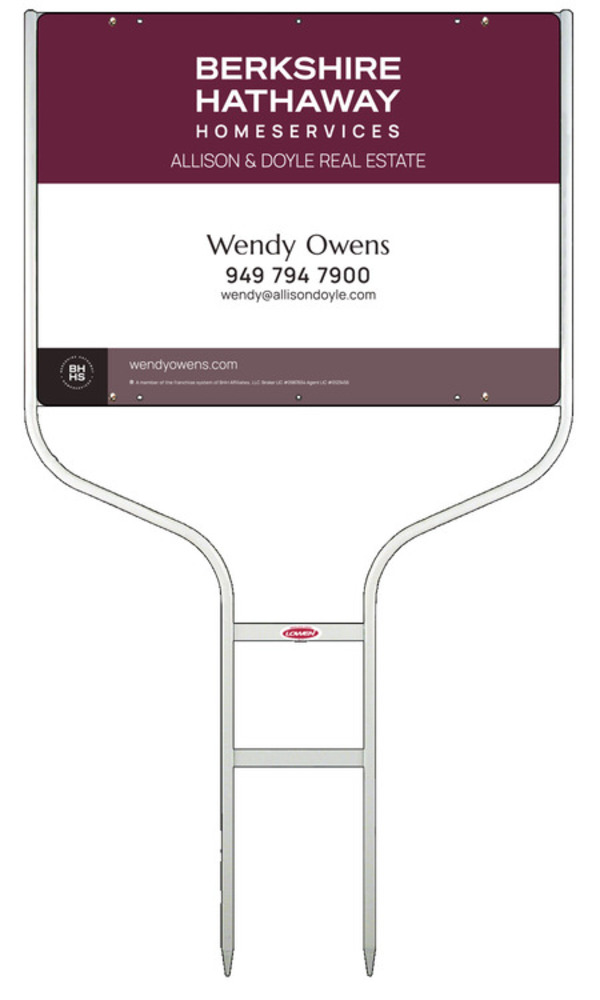 Round Rod Frame and Agent Sign Panel Unit, 18h x 24w, Steel