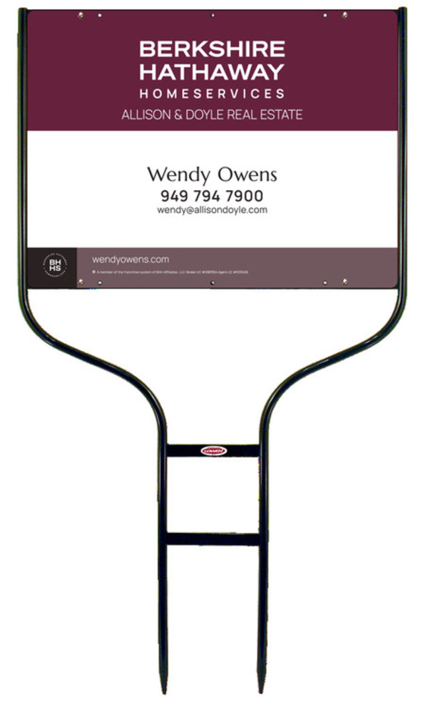 Round Rod Frame and Agent Sign Panel Unit, 18h x 24w, Steel