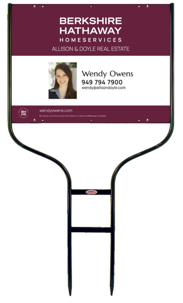 Round Rod Frame and Agent Photo Sign Panel Unit, 18h x 24w, Steel