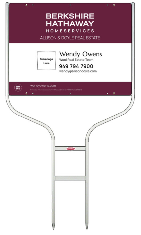 Round Rod Frame and Team Logo Sign Panel Unit, 18h x 24w, Steel