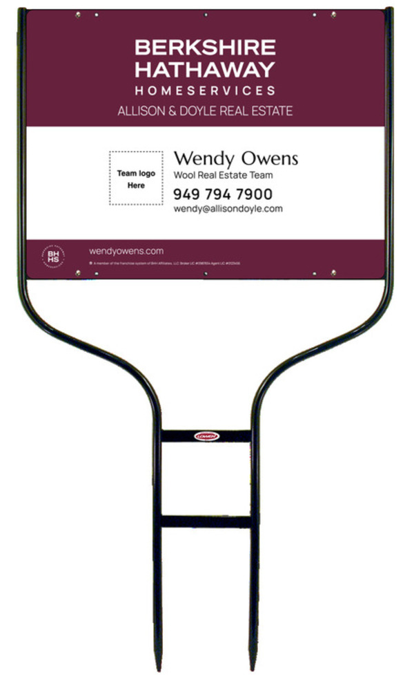 Round Rod Frame and Team Logo Sign Panel Unit, 18h x 24w, Steel