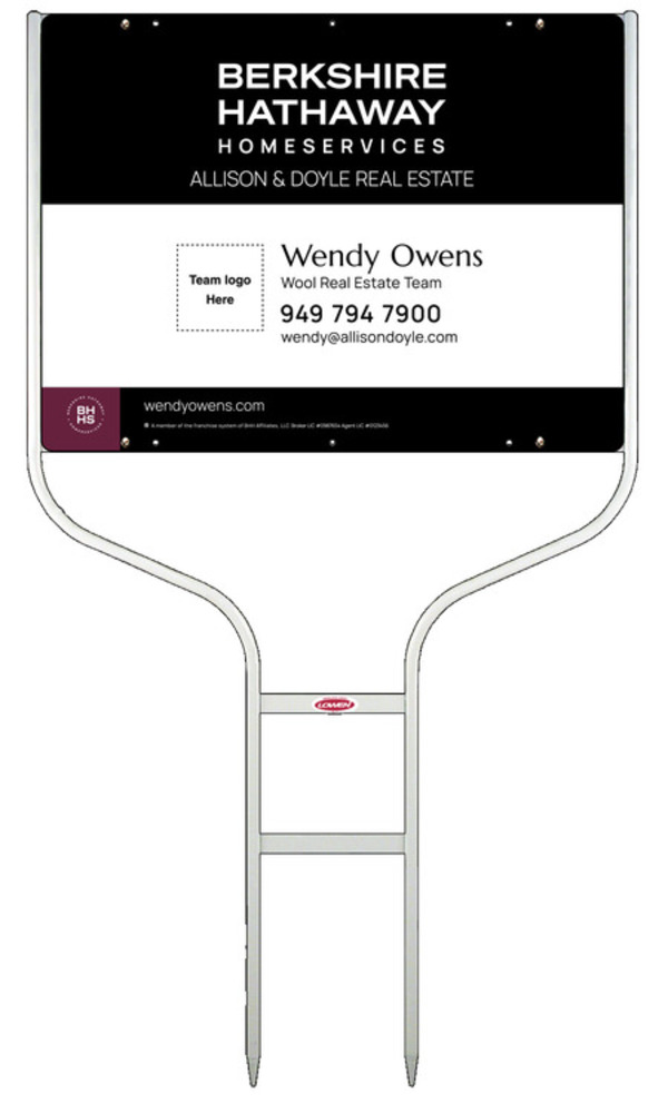 Round Rod Frame and Team Logo Sign Panel Unit, 18h x 24w, Steel