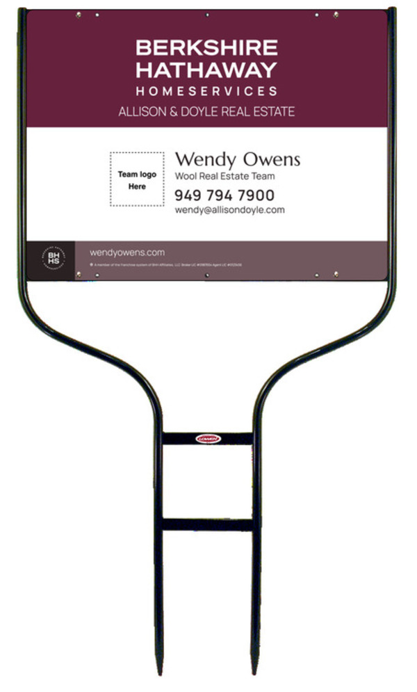 Round Rod Frame and Team Logo Sign Panel Unit, 18h x 24w, Steel