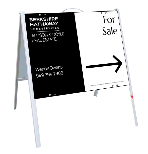A-Frame and Agent For Sale Sign Panel Unit, 18h x 24w, .050 Poly