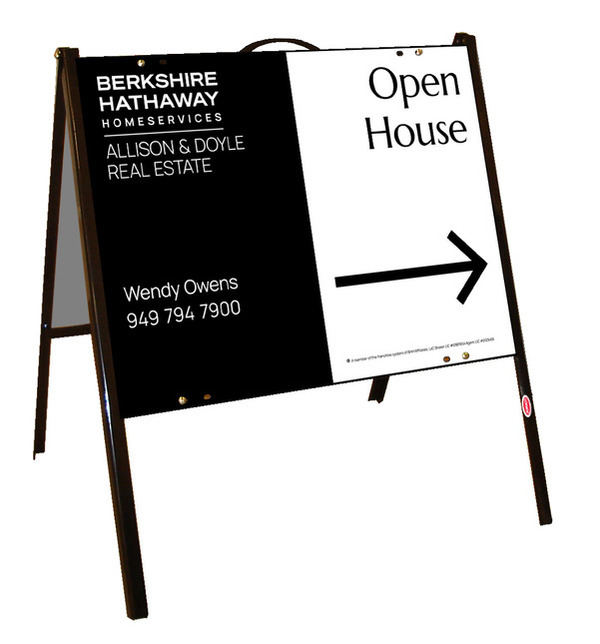 A-Frame and Agent Open House Sign Panel Unit, 18h x 24w, .050 Poly