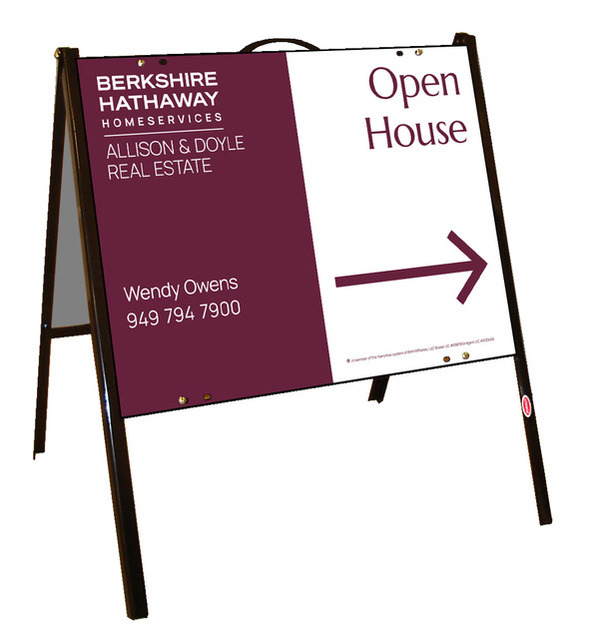 A-Frame and Agent Open House Sign Panel Unit, 18h x 24w, .050 Poly
