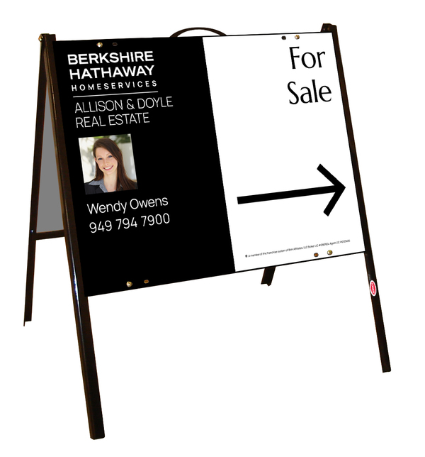 A-Frame and Agent Photo For Sale Sign Panel Unit, 18h x 24w, .050 Poly