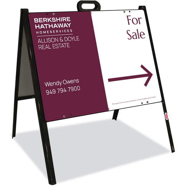 A-Frame and Agent For Sale Sign Panel Unit, 18h x 24w, Steel